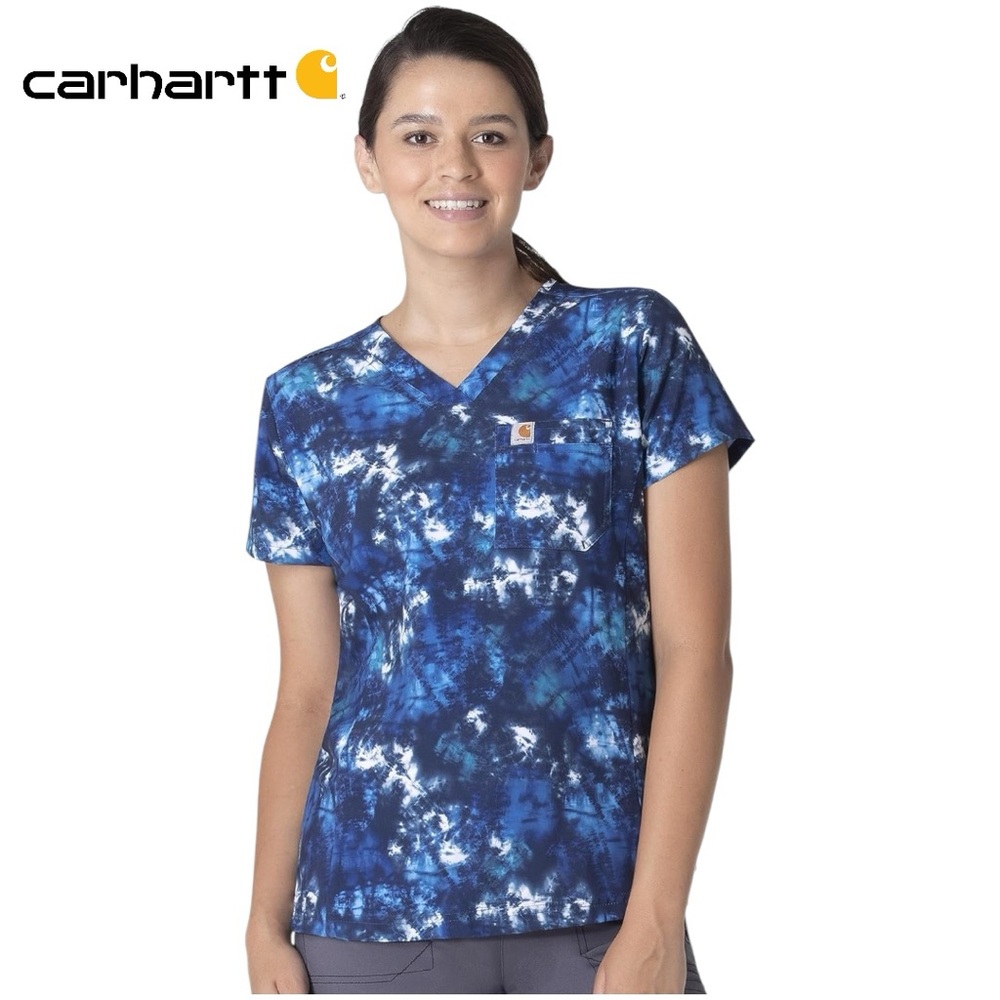 Carhartt Women's Print Tuck-in Scrub Top Size M